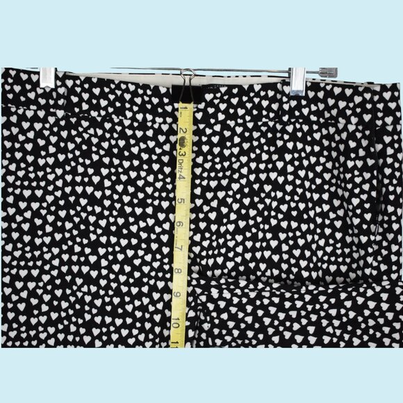 J Crew Mercantile Winnie Pants Women's Size 14 Black with Hearts Crop Comfort - Picture 14 of 14